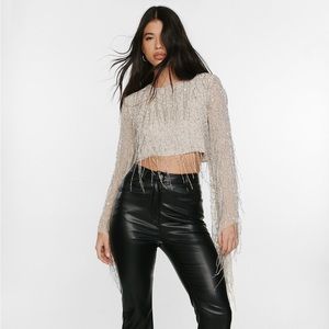 Nasty Gal Sequin & Beaded Top